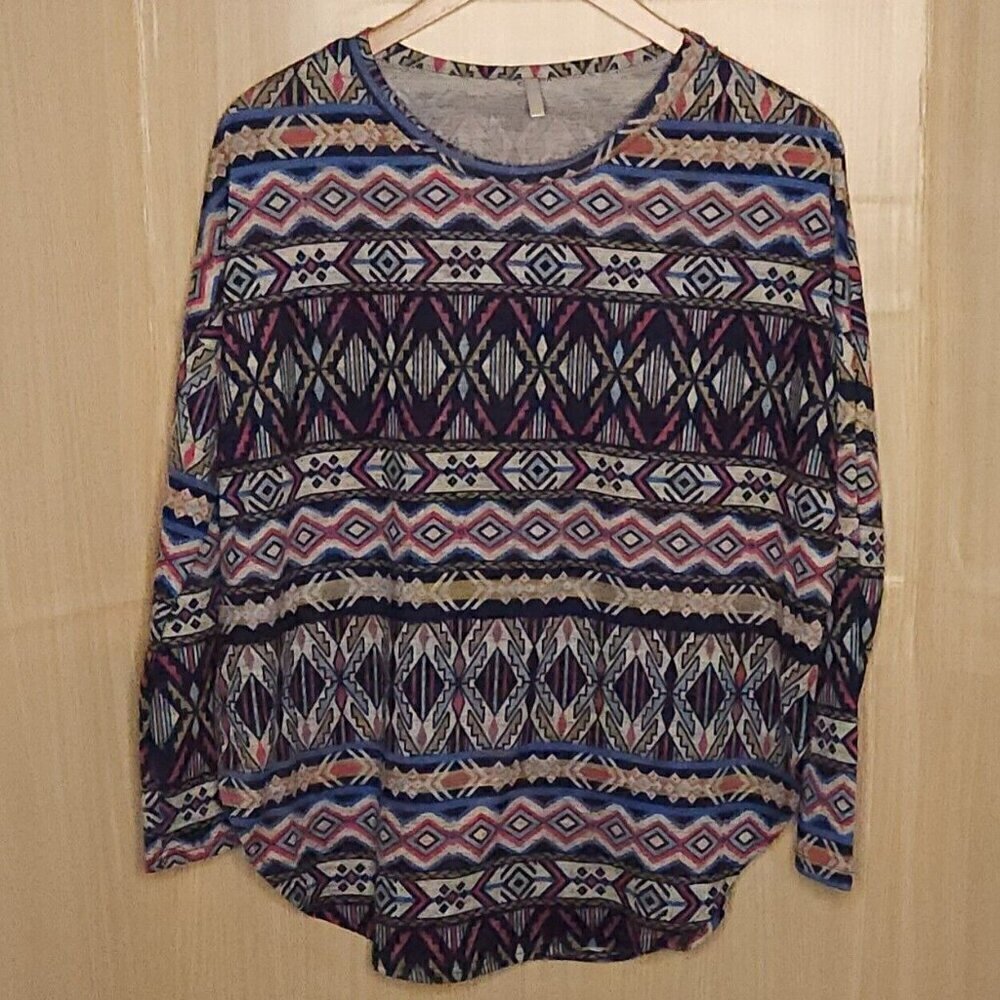 Pinkblush Southwestern Thin Sweatshirt Knit Top
